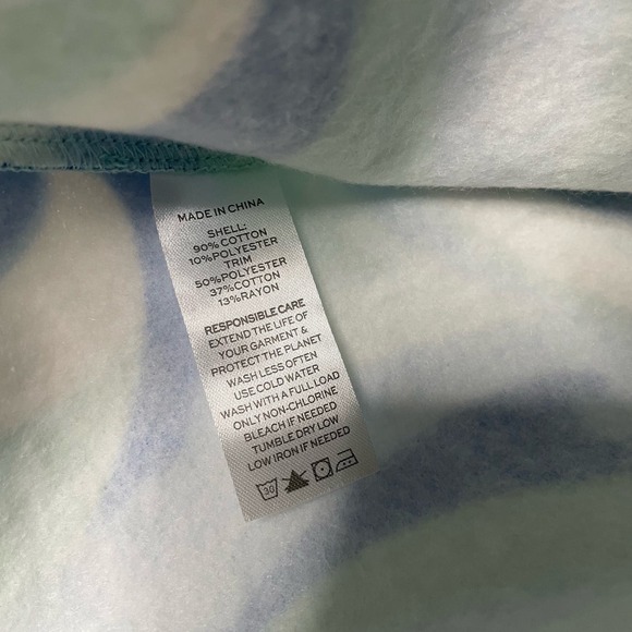 NWT Hill House The Allie Zip Up Ocean Kaleidoscope Fleece Small Hoodie - Picture 6 of 10